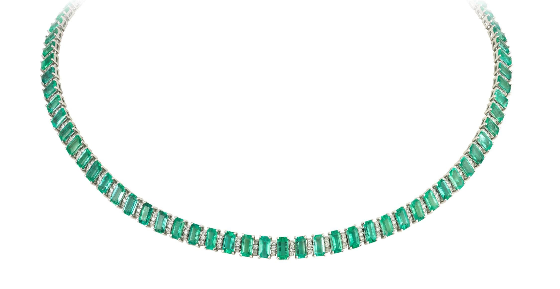 emerald green tennis necklace