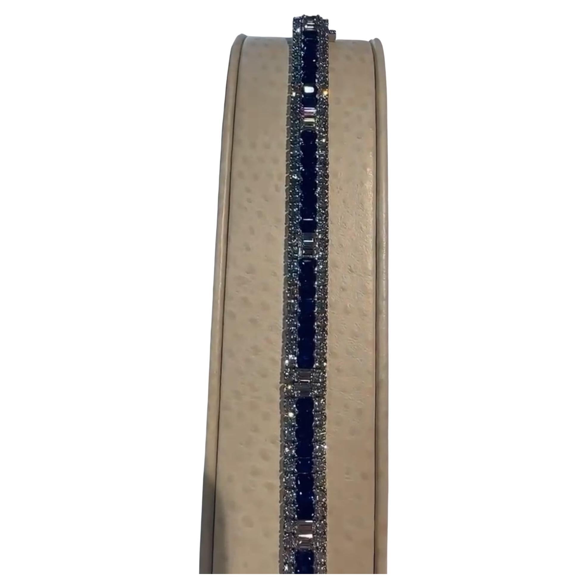 NWT $225, 000 Rare Platinum 30 Ct Gorgeous Blue Ceylon Sapphire Diamond Bracelet