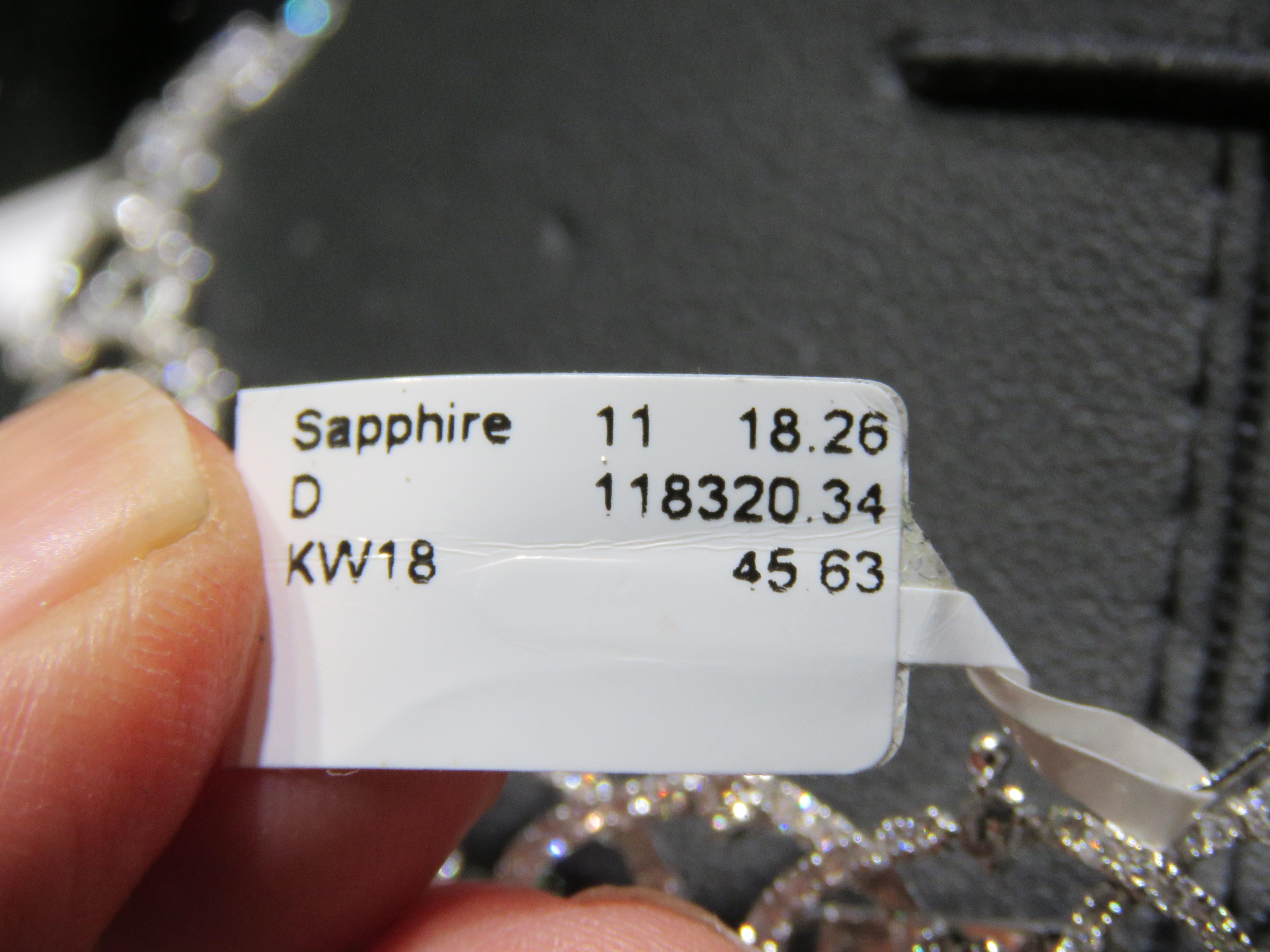 NWT $229.000 Splendida collana di diamanti con zaffiro Fancy Ceppylon in oro 18KT 40CT in vendita 2