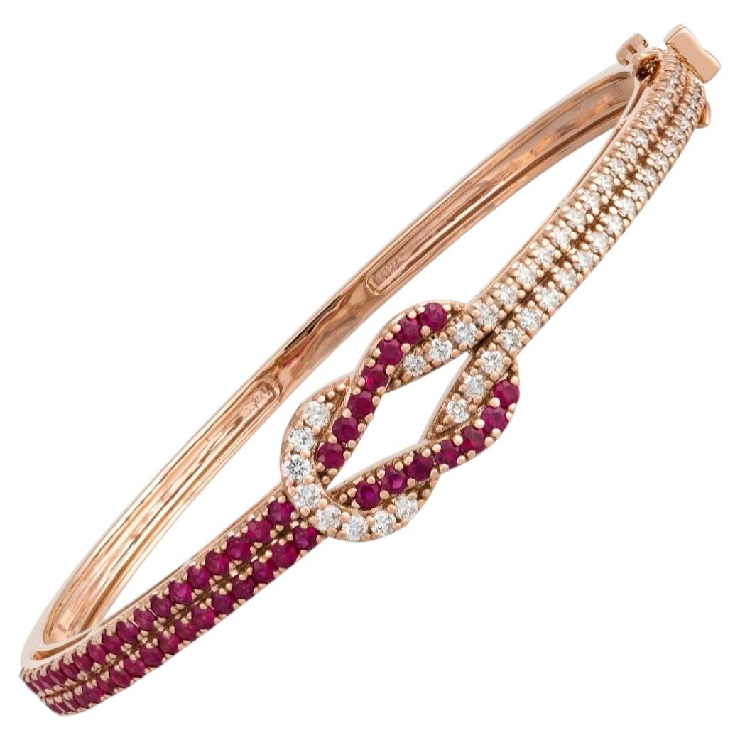 NWT $ 23, 000 18KT Oro Rare Gorgeous Fancy Ruby Diamond Bangle Bracelet en venta