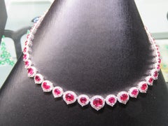 NWT $235, 000 Rare Important Fancy 18KT Gorgeous AIGS Ruby Diamond Necklace