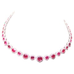 NWT $ 235, 000 Rare Importante Fancy 18KT Gorgeous AIGS Rubí Collar de Diamantes