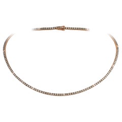 NWT $24, 500 18KT Fancy Large Glittering 8.50CTS Fancy Brown Diamond Necklace