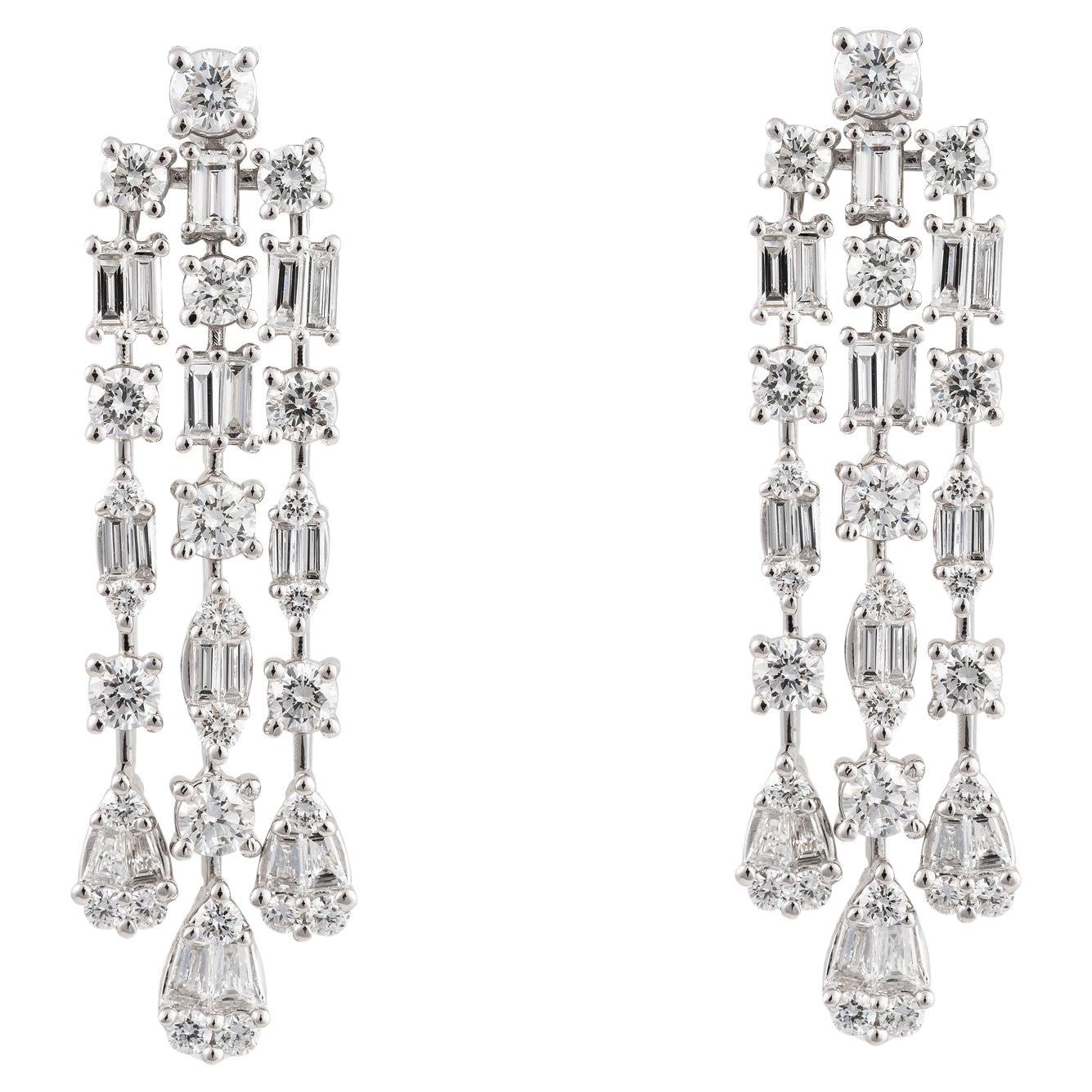 NWT $25, 000 Or 18KT Rare Chandelier Diamant Draped Drop Earrings