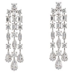 NWT $25, 000 Oro 18KT Rare Fancy Chandelier Diamond Draped Drop Earrings