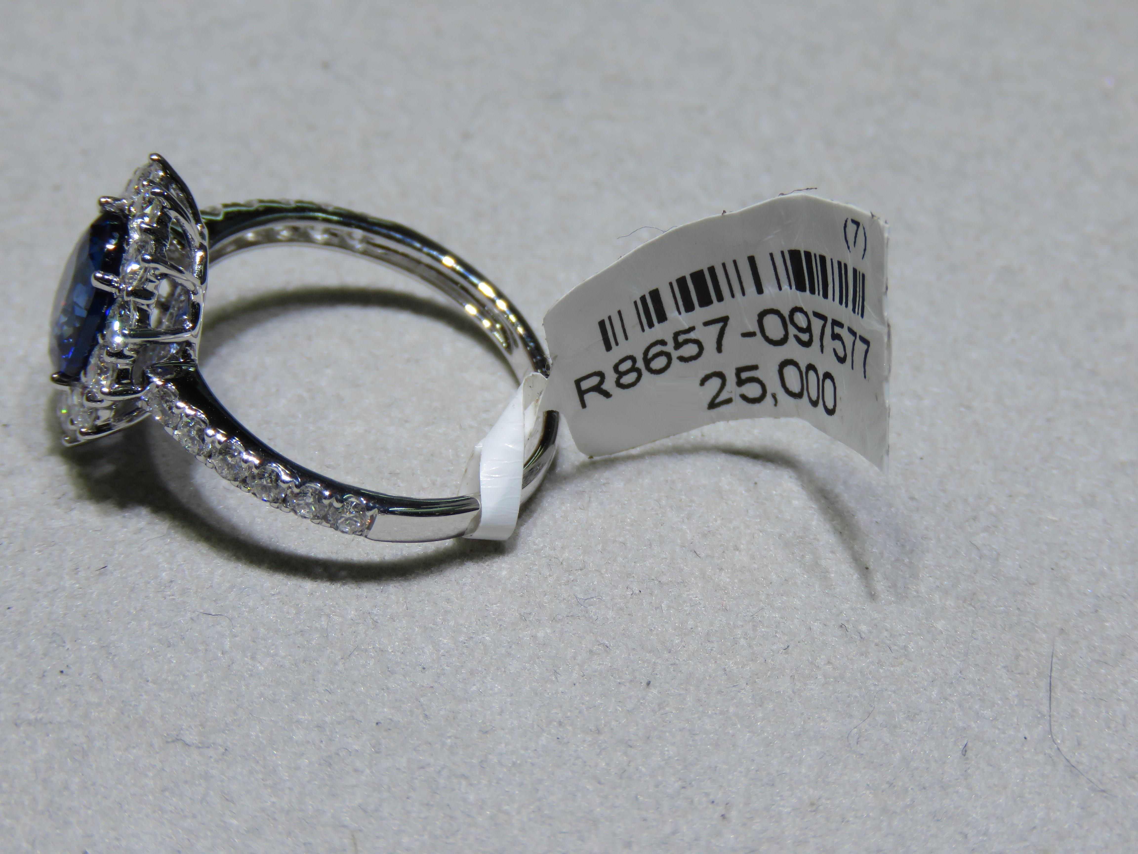 NWT $25, 000 18KT Gold Rare Gorgeous Large Ceylon Blue Sapphire Diamond Ring im Zustand „Neu“ im Angebot in New York, NY