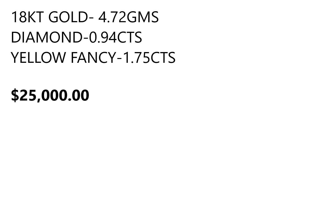 NWT $25,000 Raro e importante anello con diamanti gialli in oro 18KT In condizioni Nuovo in vendita a New York, NY