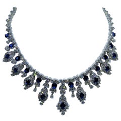NWT $250, 000 Collana in oro 18KT Fancy Gorgeous Glittering 52ct Sapphire Diamond