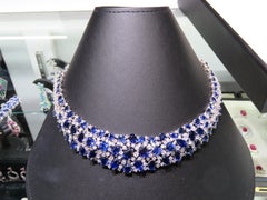 NWT $250, 000 Rare Fancy 18KT Gold Gorgeous Ceylon Sapphire Diamond Necklace