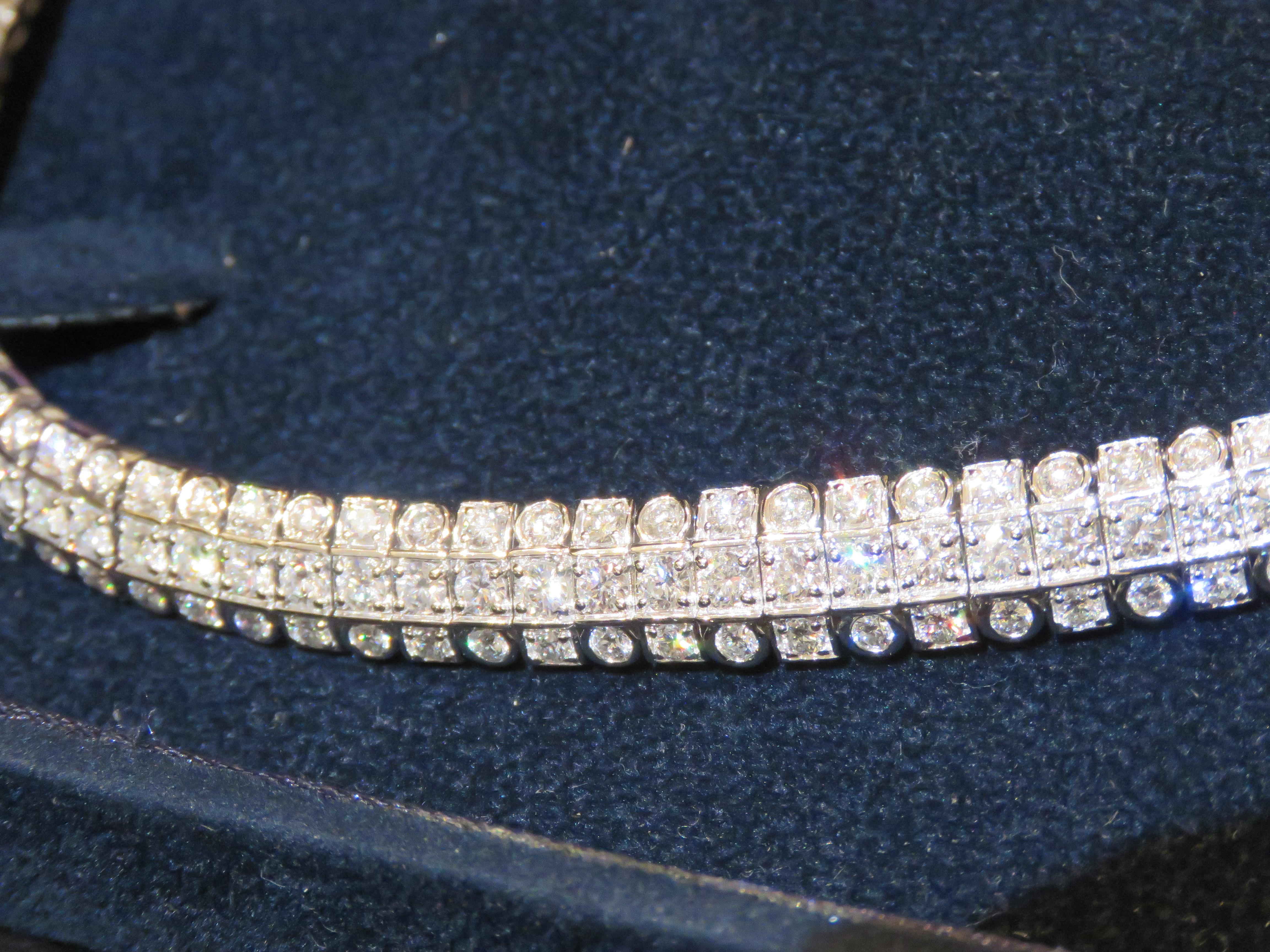 NWT $257, 738 18KT Gold Glittering Fancy Baguette Diamond Blue Sapphire Necklace For Sale 2