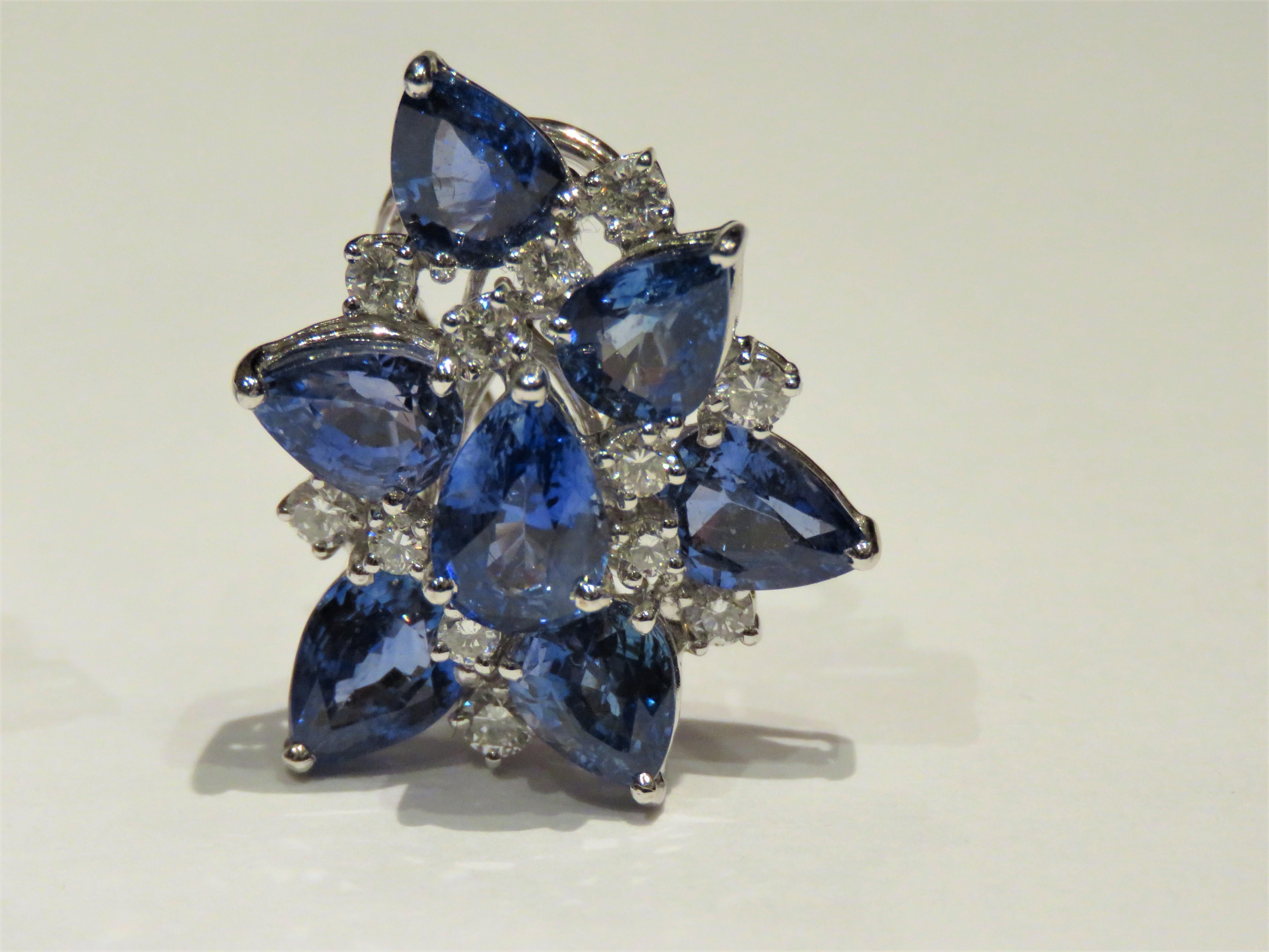 The Following Item we are offering are these Extremely Rare Beautiful 18KT Gold Fine Large Fancy Blue Sapphire Fine Magnificent Diamond Earrings!! These Rare Magnificent Sapphires are Gorgeous and Glittering and are Beautiful!! The Diamonds are of