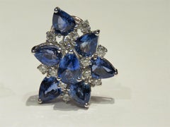 NWT $25, 800 18KT Gold Magnificent 17.50CT Blue Sapphire Diamond Earrings