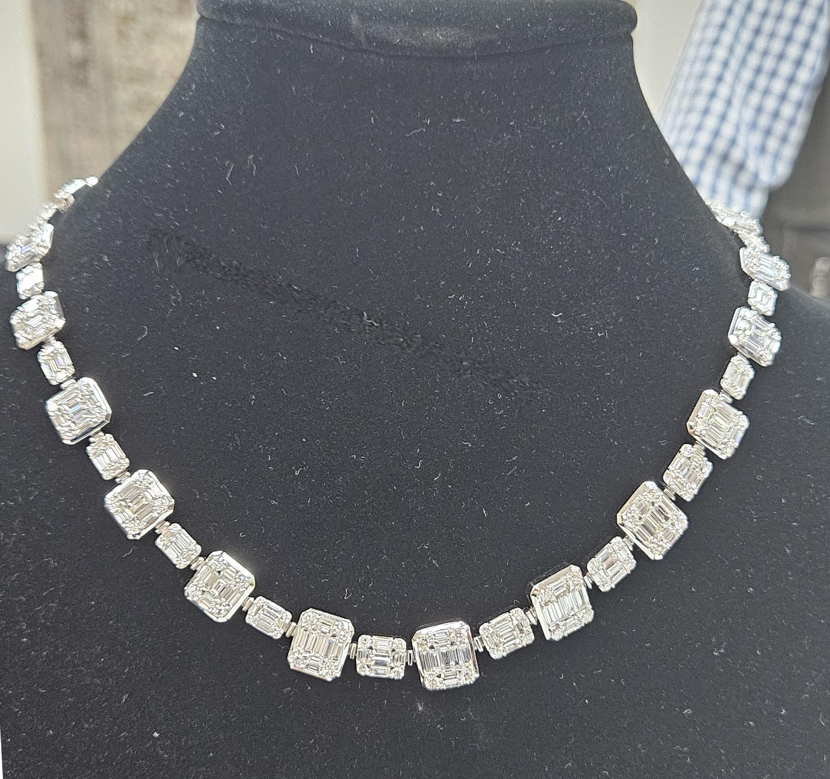The Following Item we are offering is this Rare Important Radiant 18KT Gold Gorgeous Glittering and Sparkling Magnificent Fancy Diamond Detachable Drop Necklace. Necklace contains approx 28CTS of Beautiful Glittering Diamonds all set in 18KT Gold