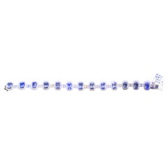 NWT $26,900 18KT Gold Prächtige Seltene 13CT Blauer Saphir Diamant-Armband
