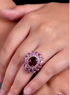 NWT $27, 000 Rare Important Or 18KT Large 13CT Rubellite Pink Sapphire Ring