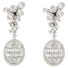 NWT $27, 500 18KT Gold Magnificent White Diamond Dangle Drop Earrings