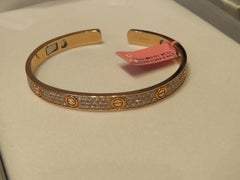 NWT $27, 759 18 Karat Rose Gold Fancy Glittering Diamond Screw Bangle Bracelet