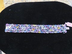 NWT $277, 949 Bracciale 18KT con zaffiri naturali multicolore certificati GIA