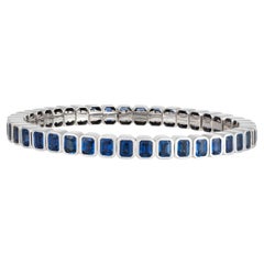 NWT $28, 500 18KT Gold Fancy Blue Sapphire Cuff Bangle Bracelet