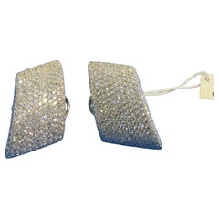 NWT $28, 800 18KT Gold Fancy Glittering Pave Diamond Drop Earrings