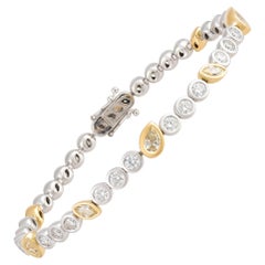 NWT $29, 000 Rare 18KT Gold Fancy Yellow and Diamond Tennis Bangle Bracelet