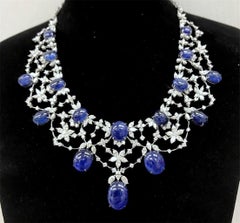 NWT $295, 000 Gorgeous 18KT Gold 90CT Burmese Sapphire Diamond Necklace