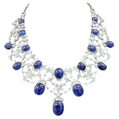 NWT $295, 000 Gorgeous 18KT Gold 90CT Burmese Sapphire Diamond Necklace
