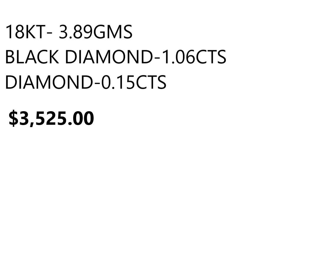 NWT $3, 525 Orecchini a perno con diamante nero e diamante bianco 18KT Fancy Glittering In condizioni Nuovo in vendita a New York, NY