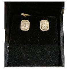 NEU $3. 750 18 Karat Gold Ausgefallene glitzernde Diamant-Ohrstecker, Neu mit Diamanten