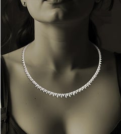 NWT $30, 000 Gorgeous 18KT Gold Fancy Diamond Fringe Necklace Approx 6CTS