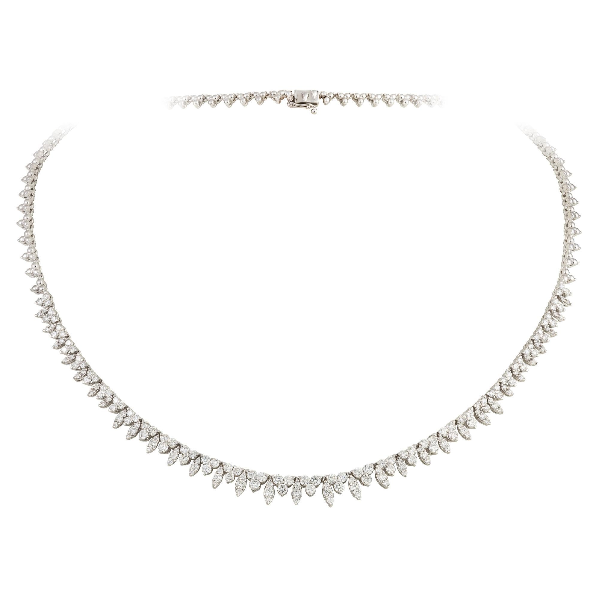 Taglio misto NWT $30, 000 Splendida collana con frangia di diamanti di fantasia in oro 18KT circa 6CTS in vendita