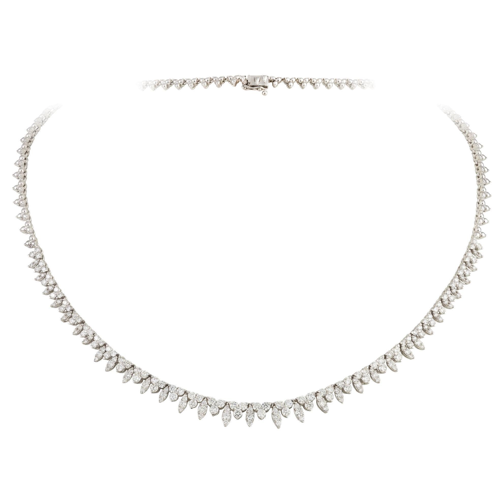 NWT $30, 000 Splendida collana con frangia di diamanti di fantasia in oro 18KT circa 6CTS