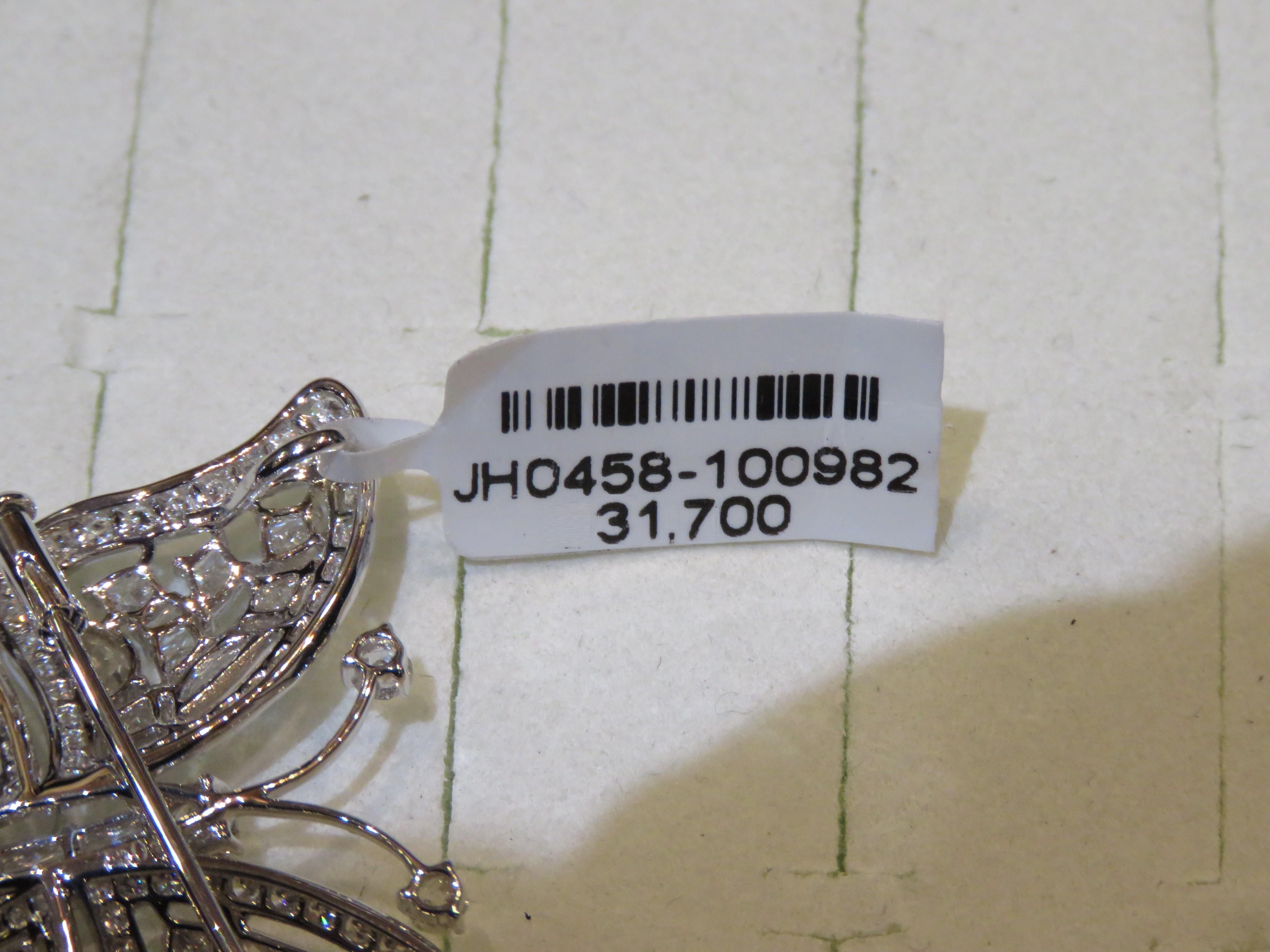 NEU $31, 700 18KT Gold Fancy glitzernder Schmetterlings-Diamant-Anhänger Brosche Pin Damen im Angebot