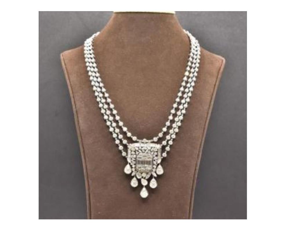 NWT $312,350 Wichtige 18KT Wunderschöne glitzernde Fancy 32CT Diamant-Halskette im Angebot 1