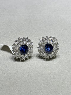 NEU $317, 000 18KT Gold Rare Gorgeous 18CT Blauer Saphir Diamant-Ohrringe, neu mit Diamanten, selten