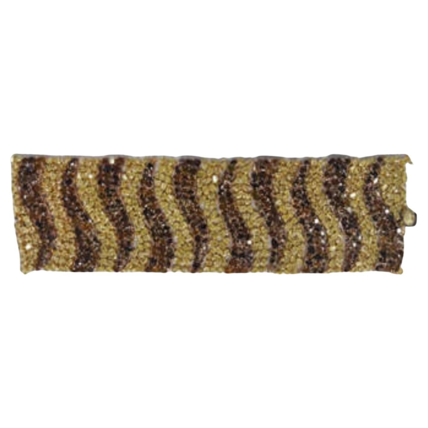 Bracelet tigre rare en or 18 carats avec diamants jaunes et cognacs, 325 000 $ NWT en vente