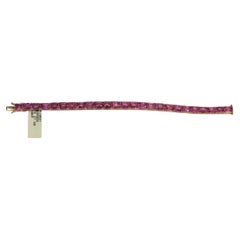 NWT $33, 000 18KT Gold Fancy Glittering 28.50CT Pink Sapphire Tennis Bracelet