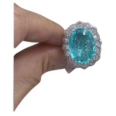 NWT $335, 000 18KT Rare Exquisite Massive Fancy Glittering Paraiba Diamond Ring