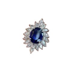 NWT $34, 000 18KT Large Glittering 6CT Natural Sapphire Diamond Pendant