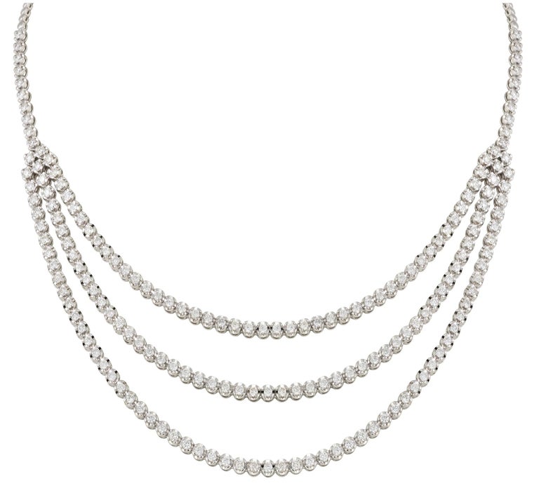 Nwt 35,000 Rare Fancy 18kt Gold 3 Three Strand Diamond