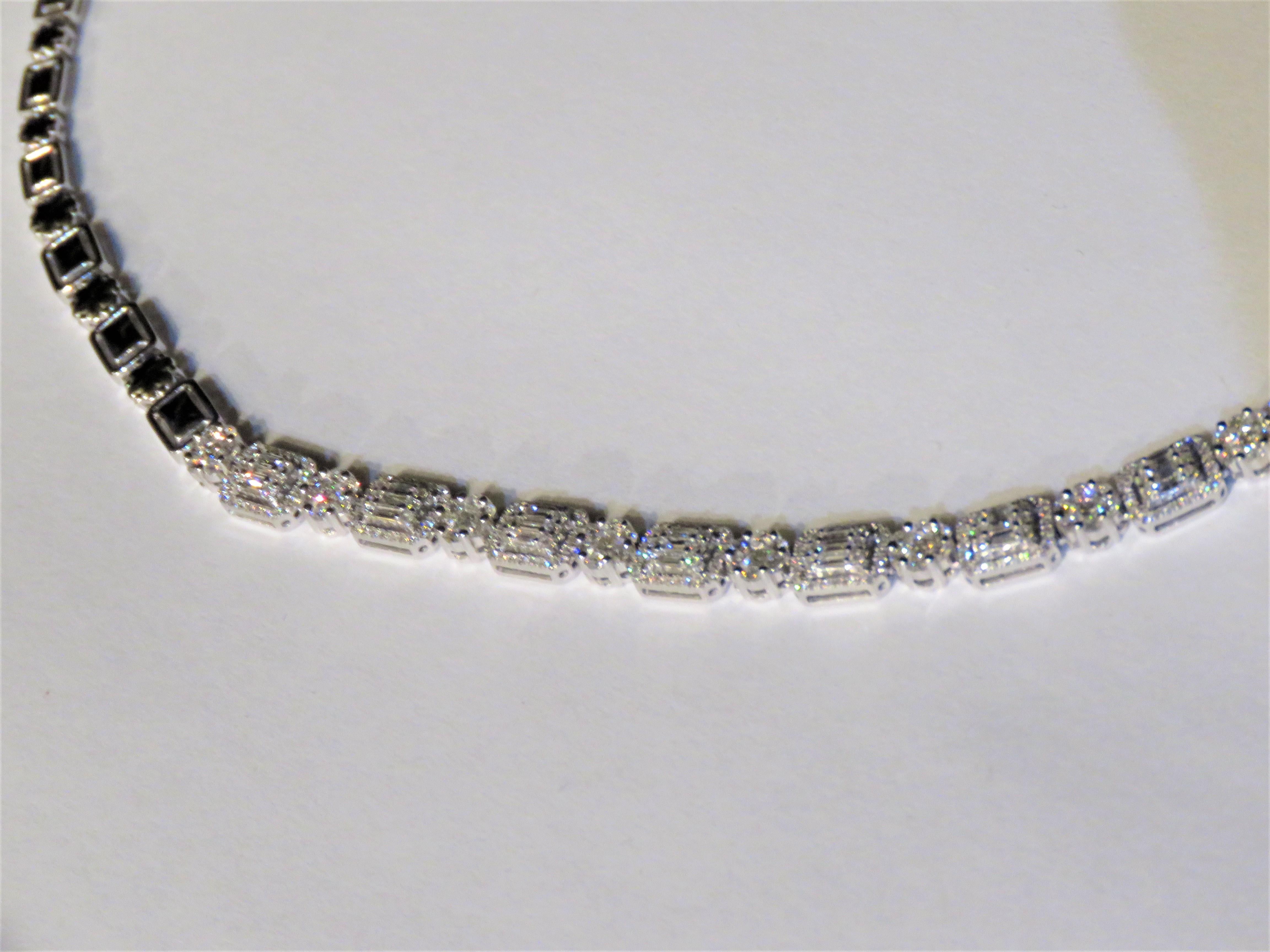 NWT $36, 000 Important 18KT Gorgeous Glittering Fancy Cut 6.50CT Diamond Necklace In New Condition For Sale In New York, NY