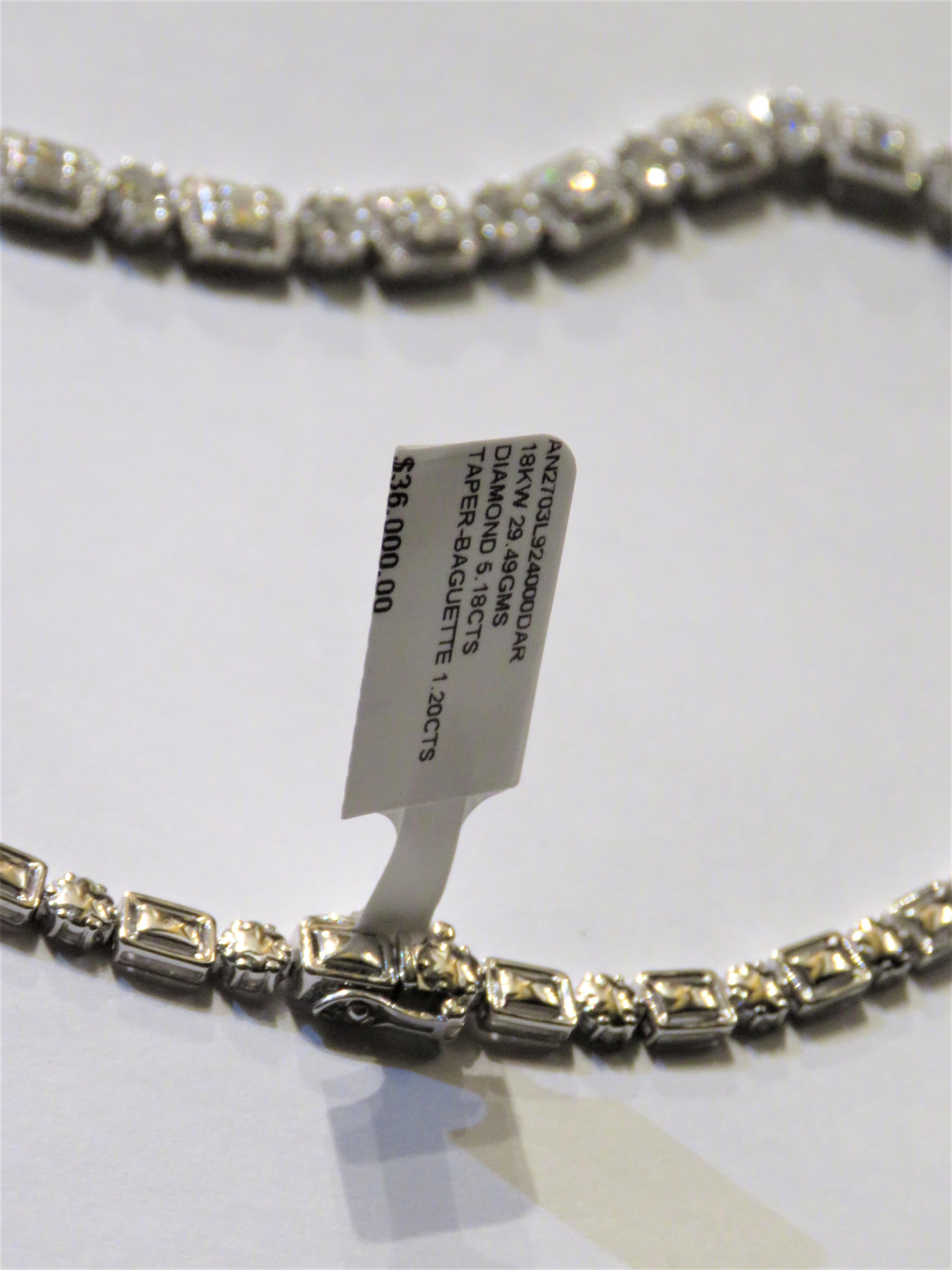 Important collier de 6,50 carats de diamants taille fantaisie pailletés magnifique 18 carats, nouveau avec étiquette, 3 6 000 $ Pour femmes en vente