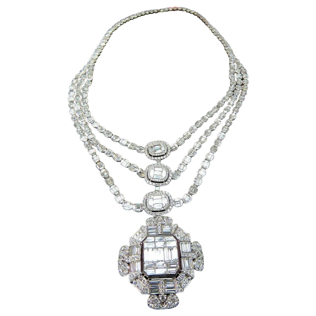 NWT $366, 747 Rare Fancy 18 Karat Gold Gorgeous 40 Carat Diamond Drop Necklace