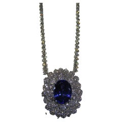 NWT $36, 769 Rare Gorgeous 18KT Gold Fancy Tanzanite and Diamond Pendant Necklace