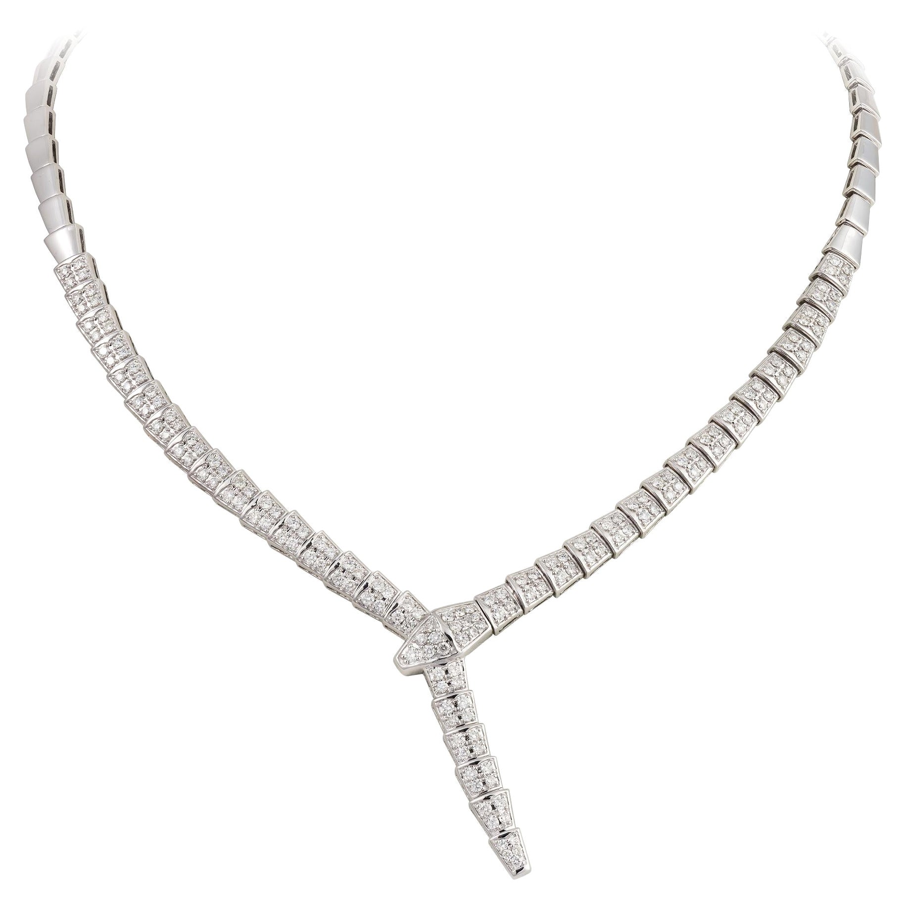 NWT $37, 500 18KT Fancy Gran Diamante Brillante Fancy Serpiente Serpiente Collar