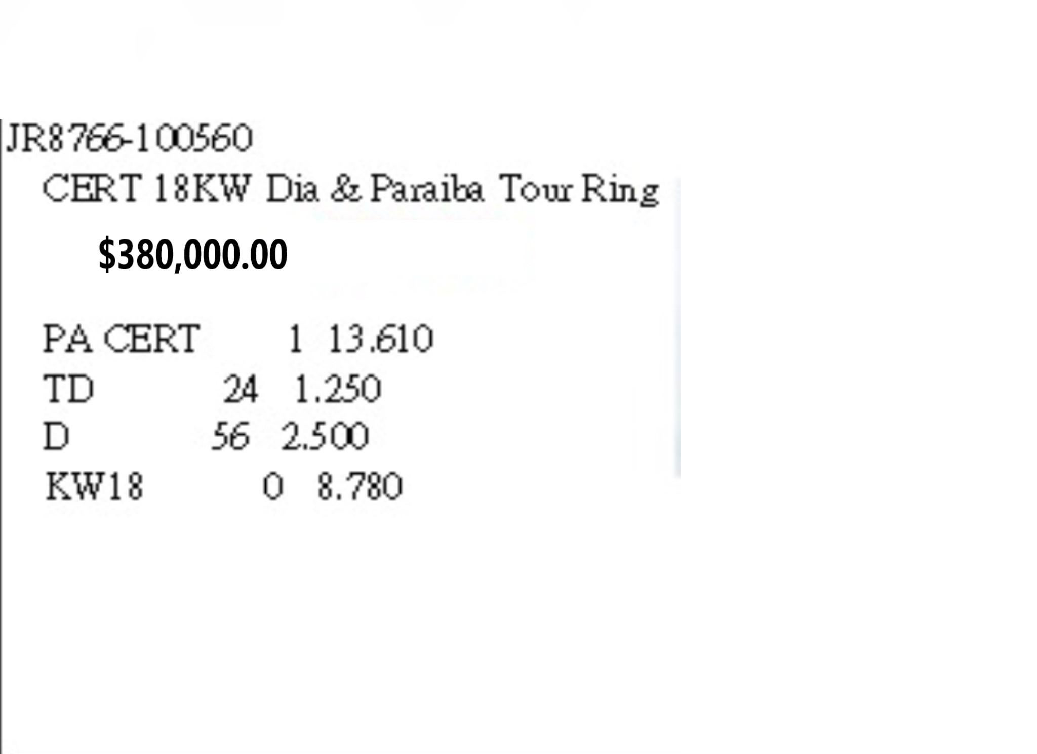 NWT $380.000 18KT Raro squisito anello con diamante Paraiba Massive Fancy Glittering In condizioni Nuovo in vendita a New York, NY