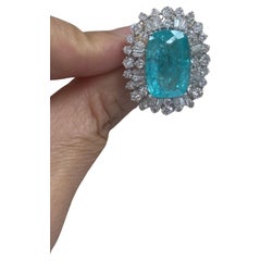 NWT $380, 000 18KT Rare Exquisite Massive Fancy Glittering Paraiba Diamond Ring