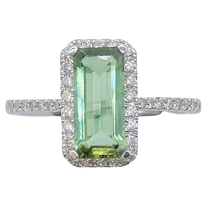 NWT 3, 809 18KT Gold Rare Exquisite Fancy Glittering Tourmaline and Diamond Ring For Sale