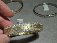 NWT $39, 000 18KT Yellow Gold Fancy Glittering Diamond Bracelet Bangle Cuff