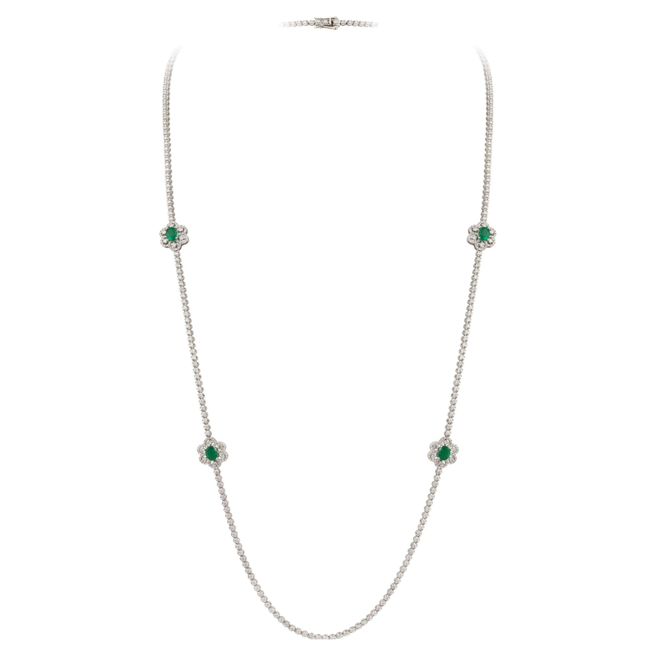 NWT $39, 500 18KT Gold Rare Important Fancy 10CT Emerald Diamond Drop Necklace For Sale